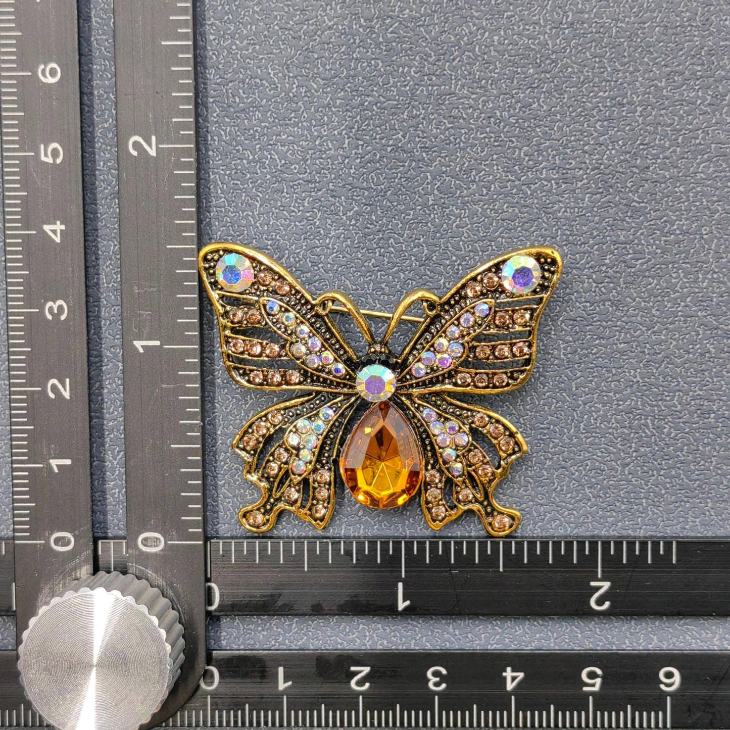 Vintage Rhinestone Butterfly Brooch - The Mirrored Past
