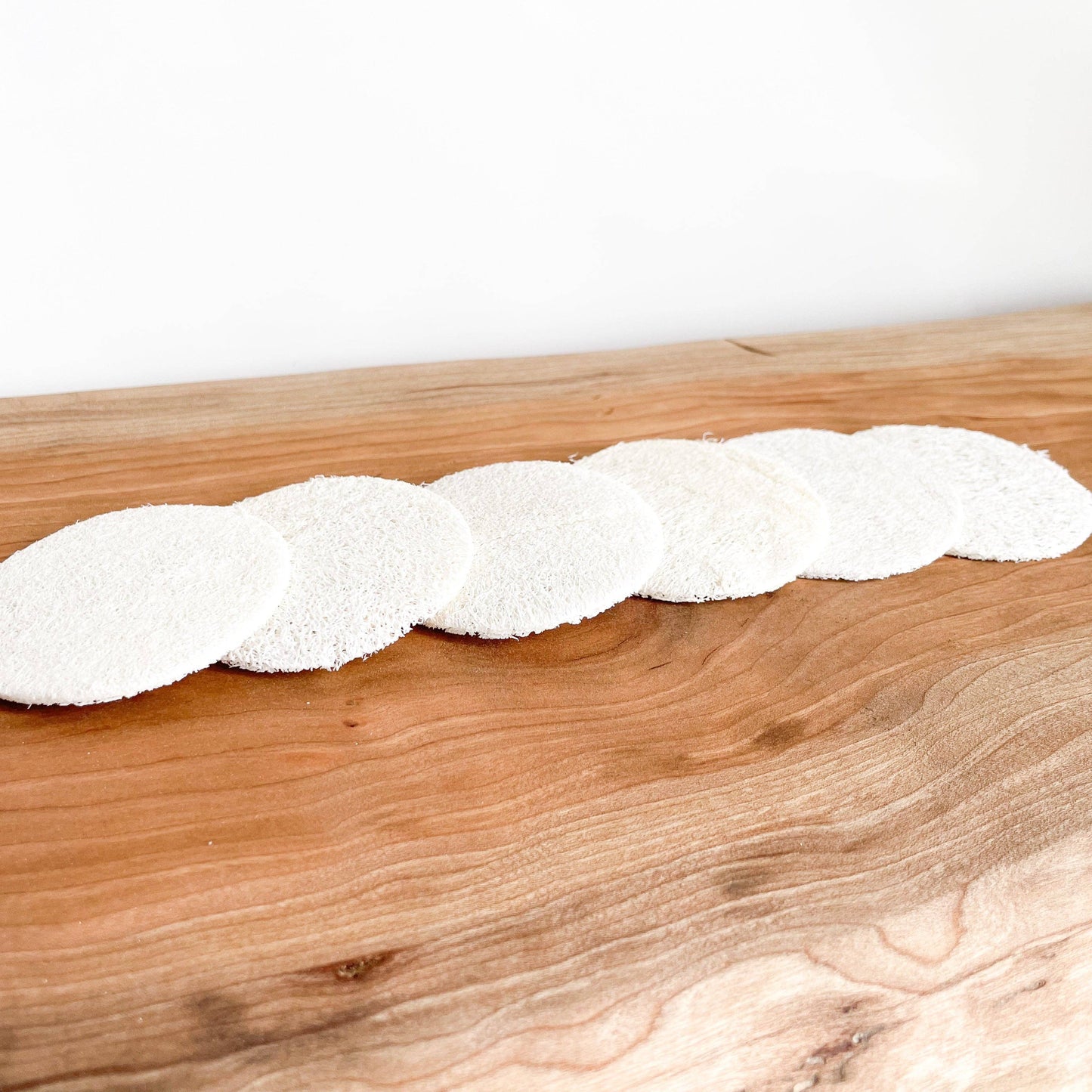 Loofah Pad: Round Facial Pad that's Biodegradable, available at The Mirrored Past.