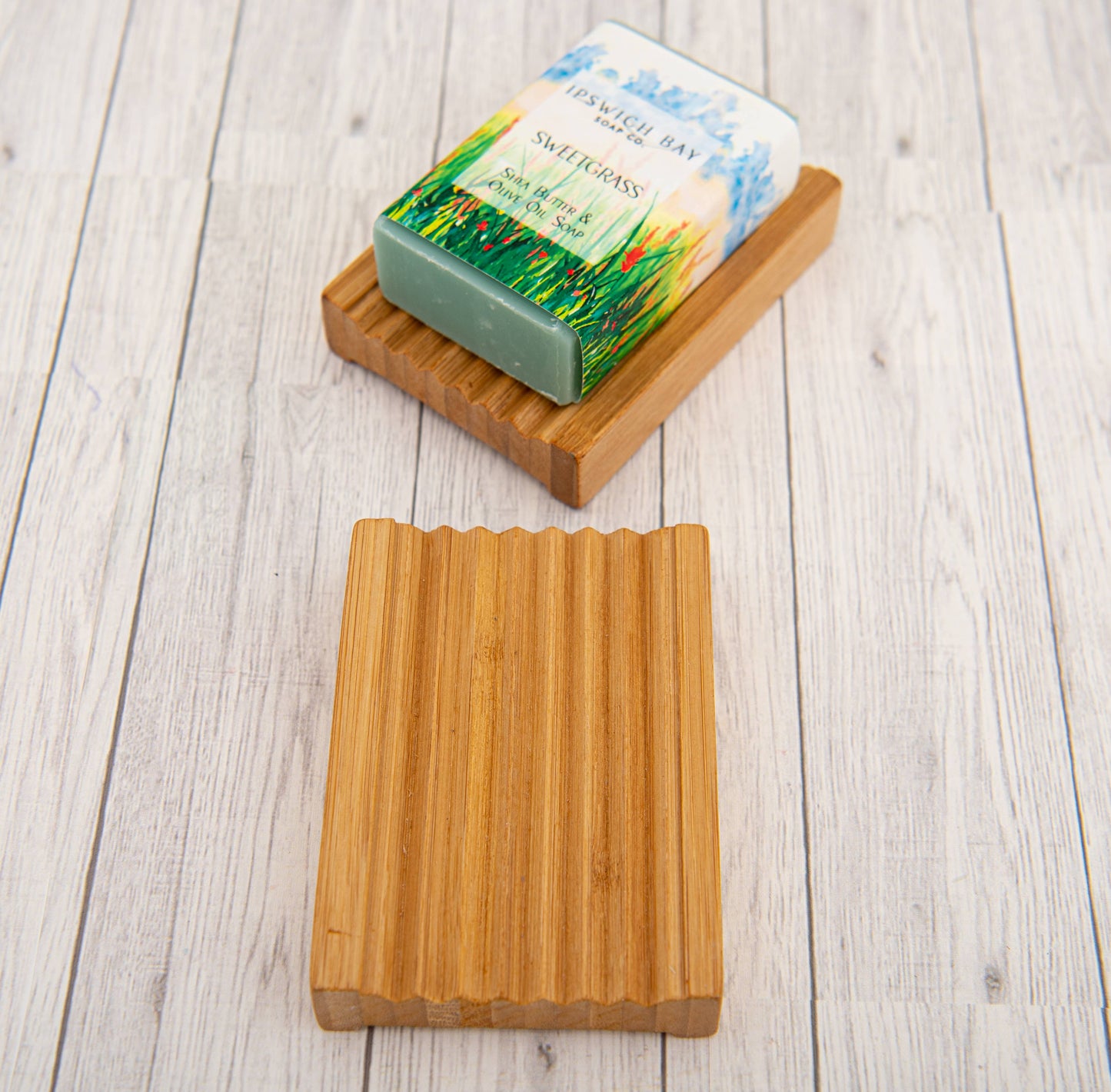 W Bamboo Wooden Soap Dish- The Mirrored Past