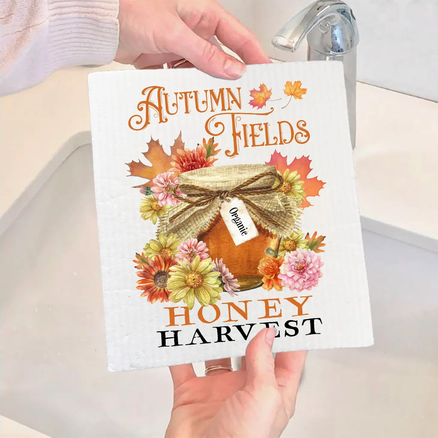 SWEDISH DISH CLOTHS | Autumn Fall Fields Honey Harvest - The Mirrored Past