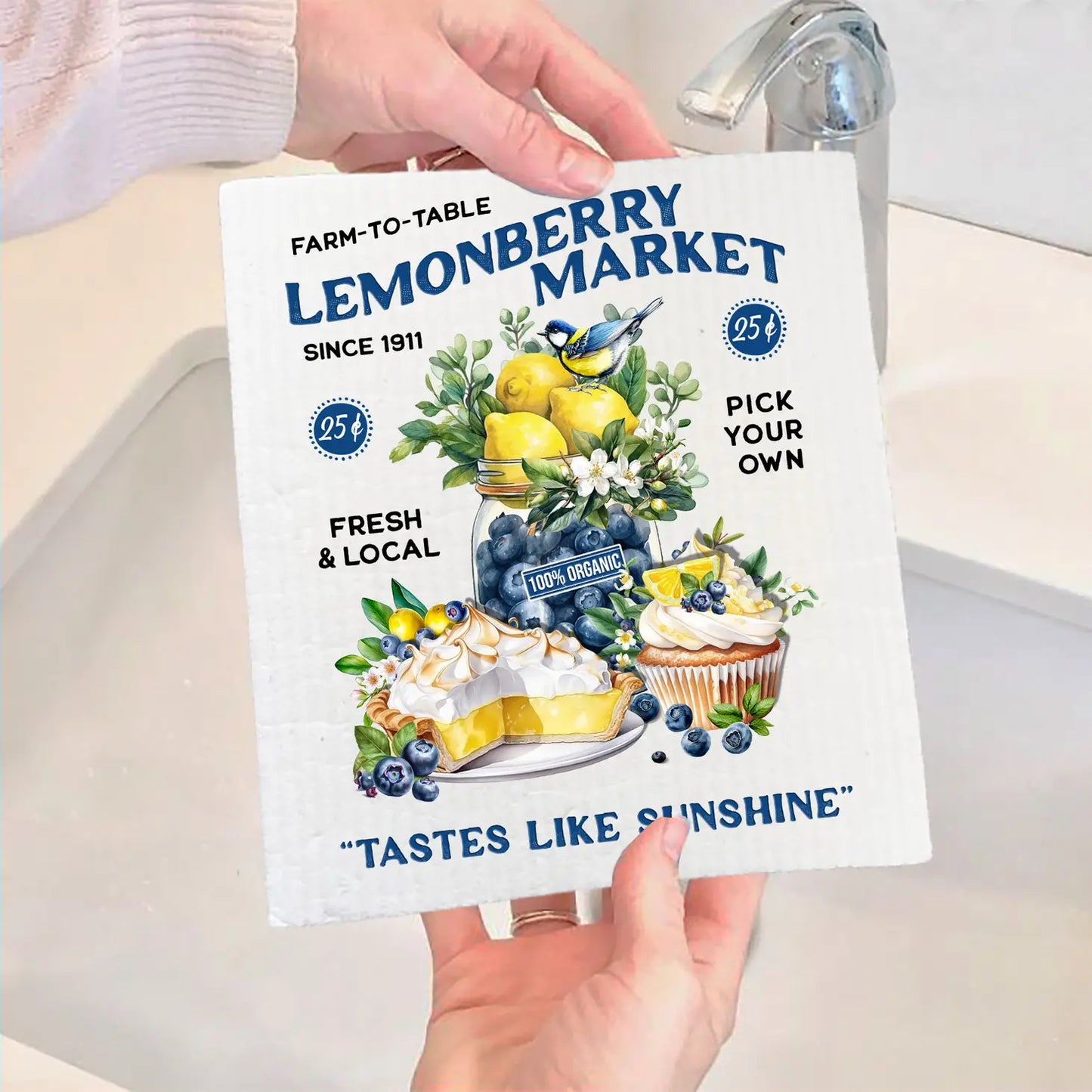 Lemon Berry Market Farm To Table Swedish Dish Cloth - The Mirrored Past
