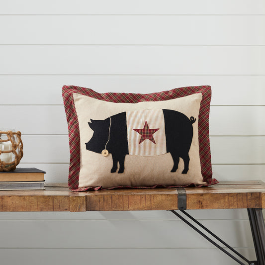 Cider Mill Primitive Pig Pillow 14x18 - The Mirrored Past
