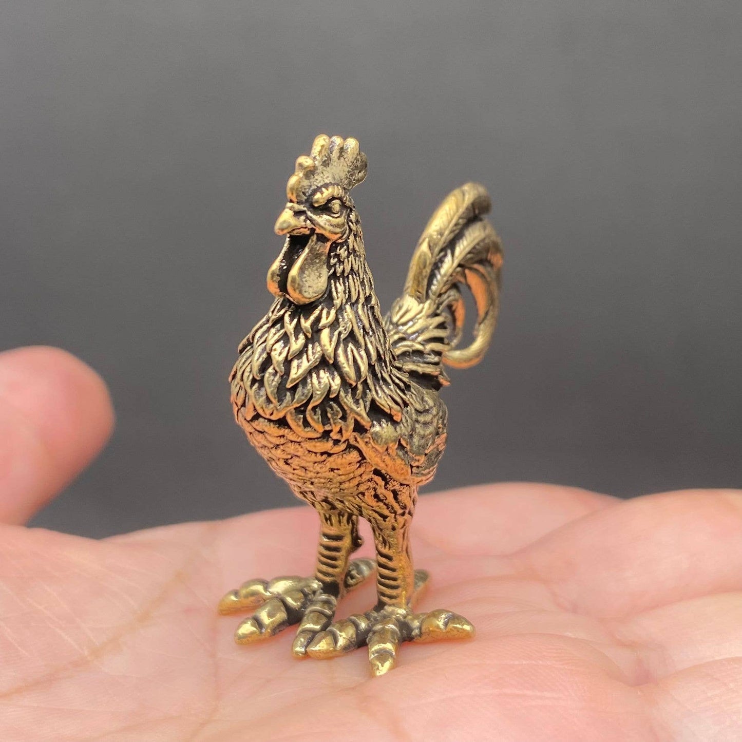Brass Rooster Crafts Decoration Desktop Ornaments - The Mirrored Past