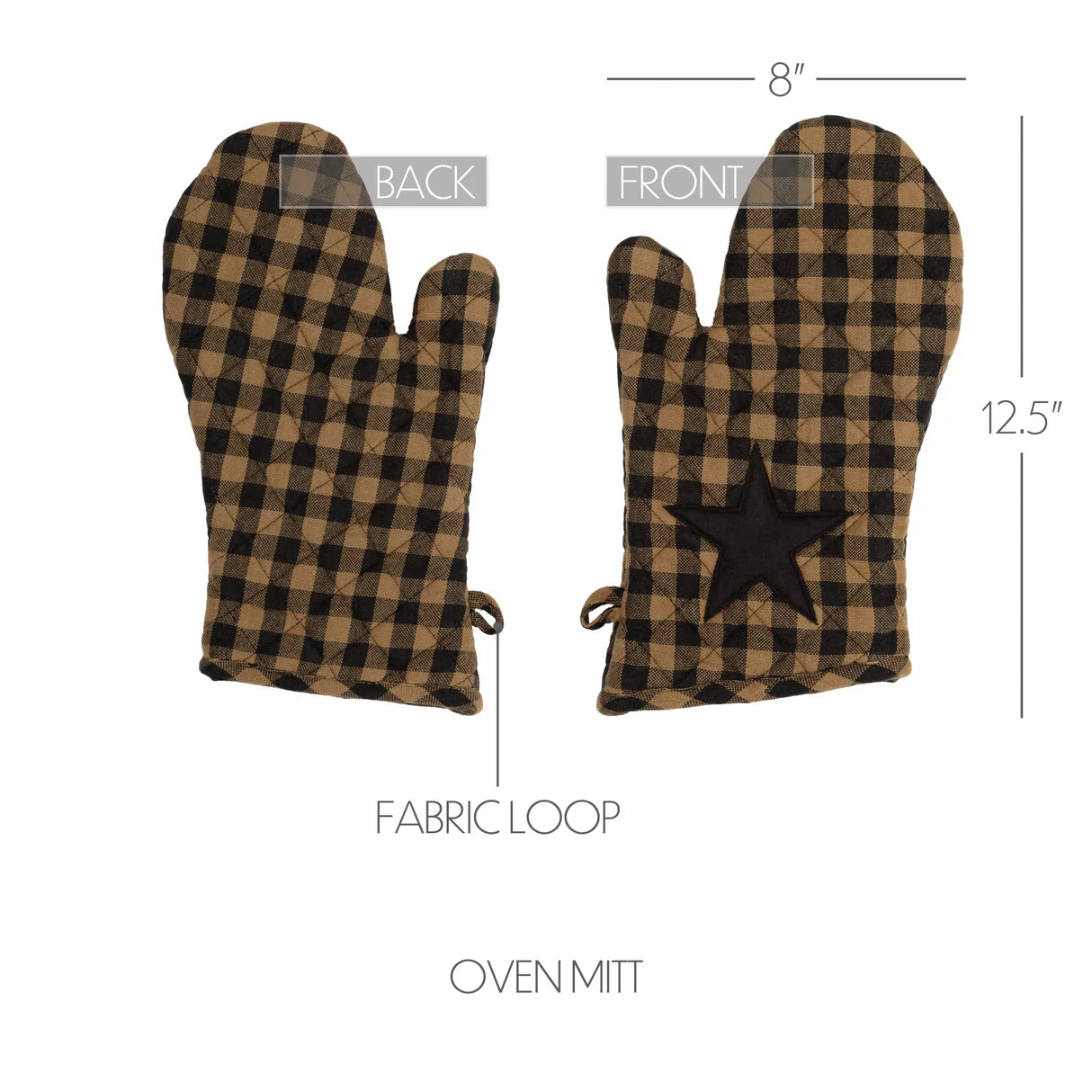 Black star oven mitt