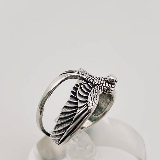 Silver-plated Swallow Bird Ring - The Mirrored Past
