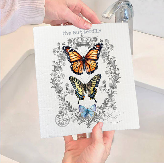 SWEDISH DISH CLOTHS | Vintage Butterflies Paris - The Mirrored Past