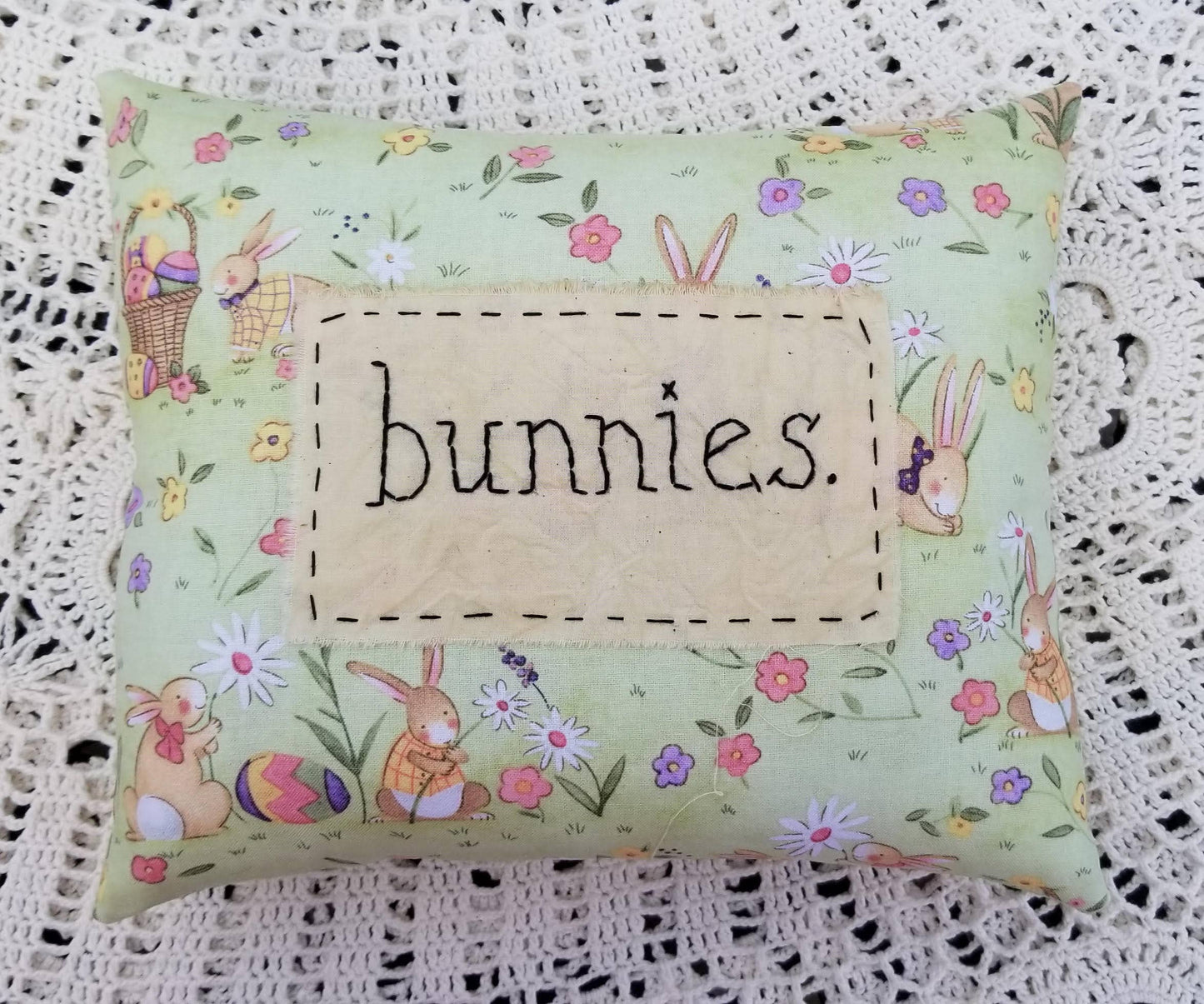 Bunnies Small Pillow - The Mirrored Past