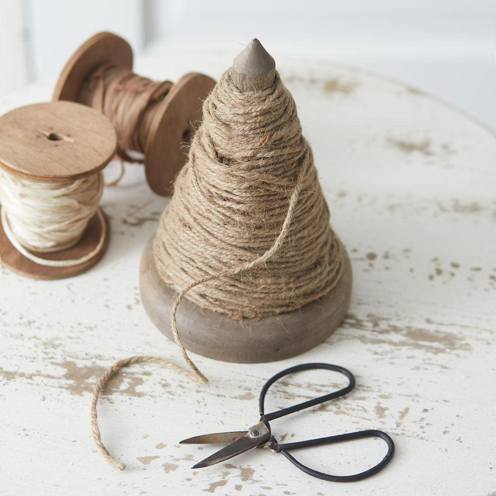 Spindle Twine Holder with Scissors - The Mirrored Past