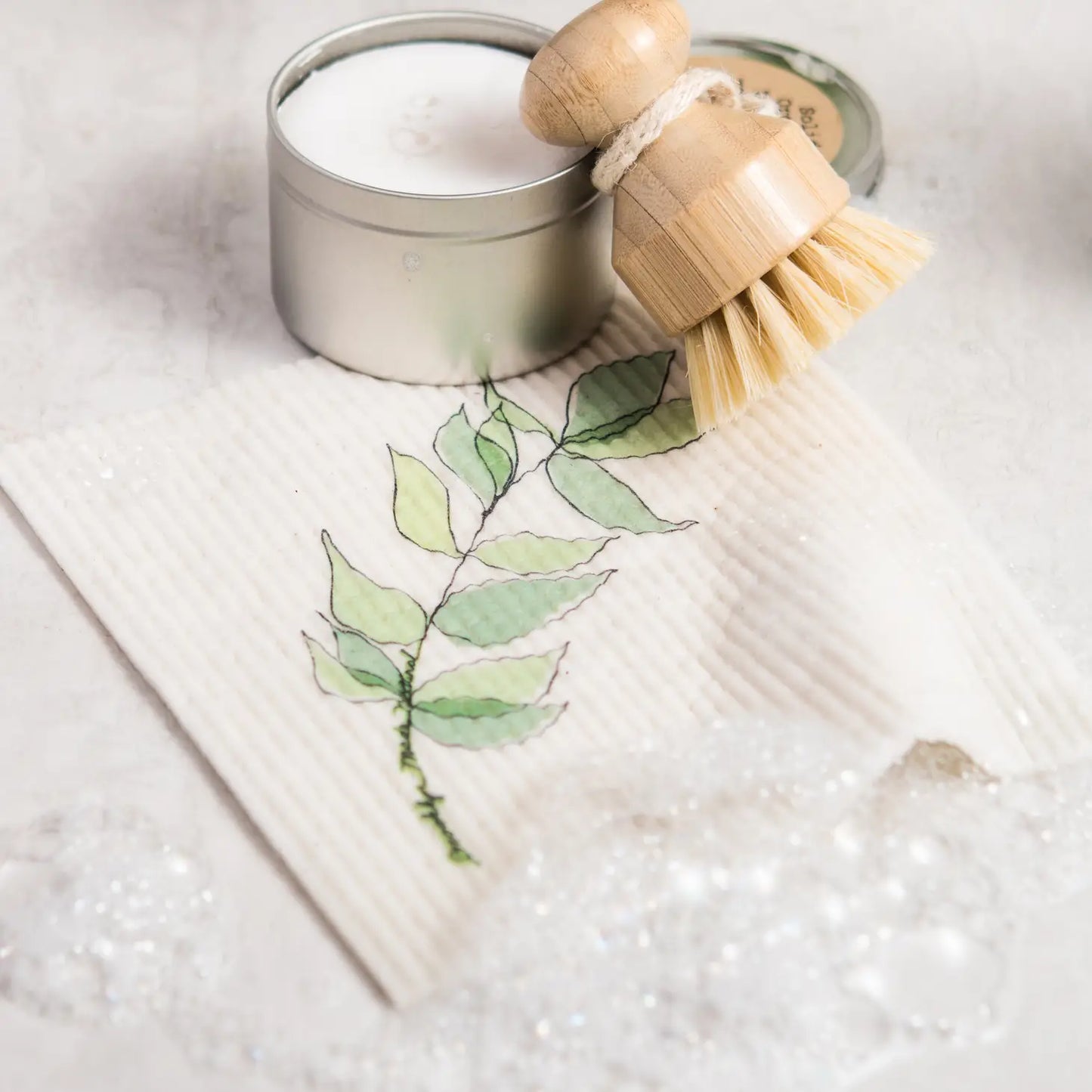 3 Pack Swedish Dish Cloths | Green Stem - The Mirrored Past