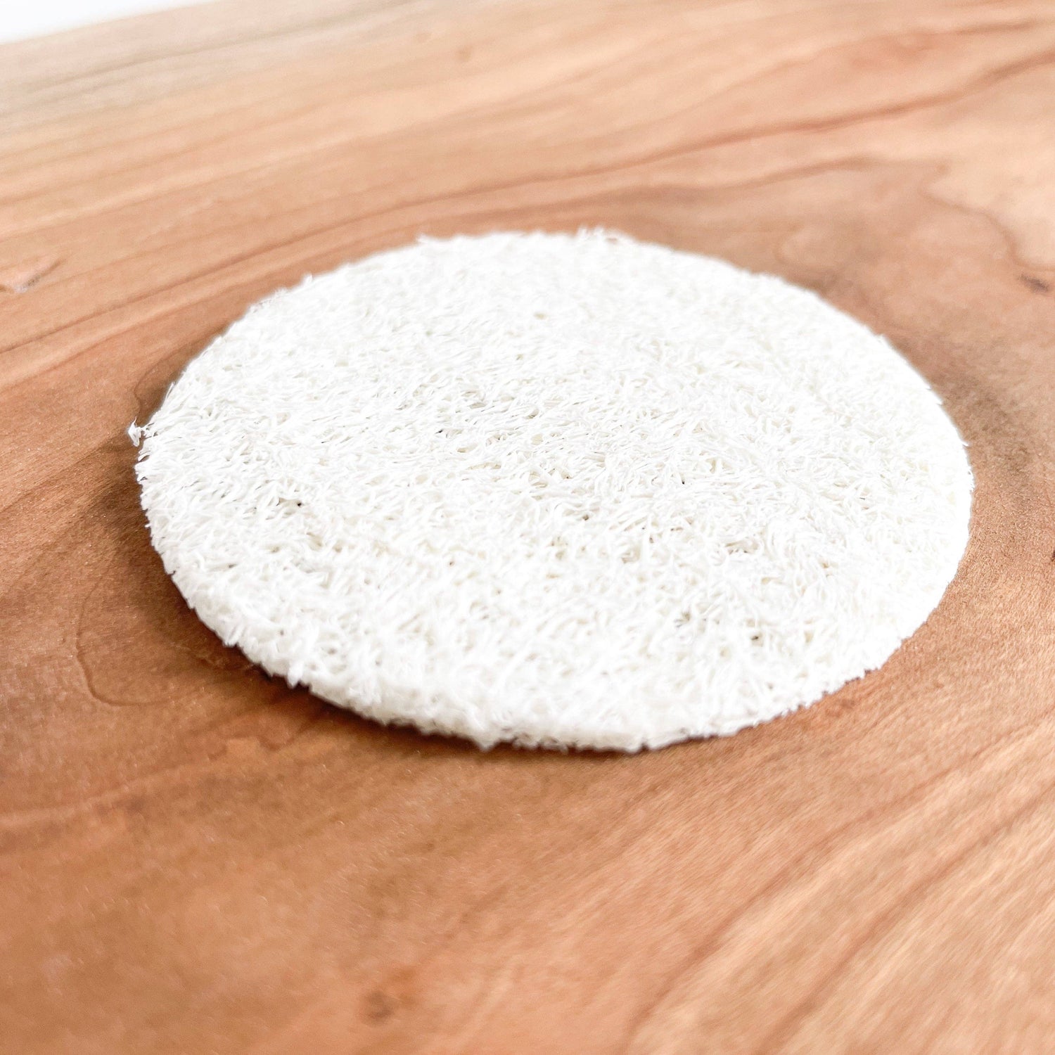 Loofah Pad: Round Facial Pad that's Biodegradable, available at The Mirrored Past.