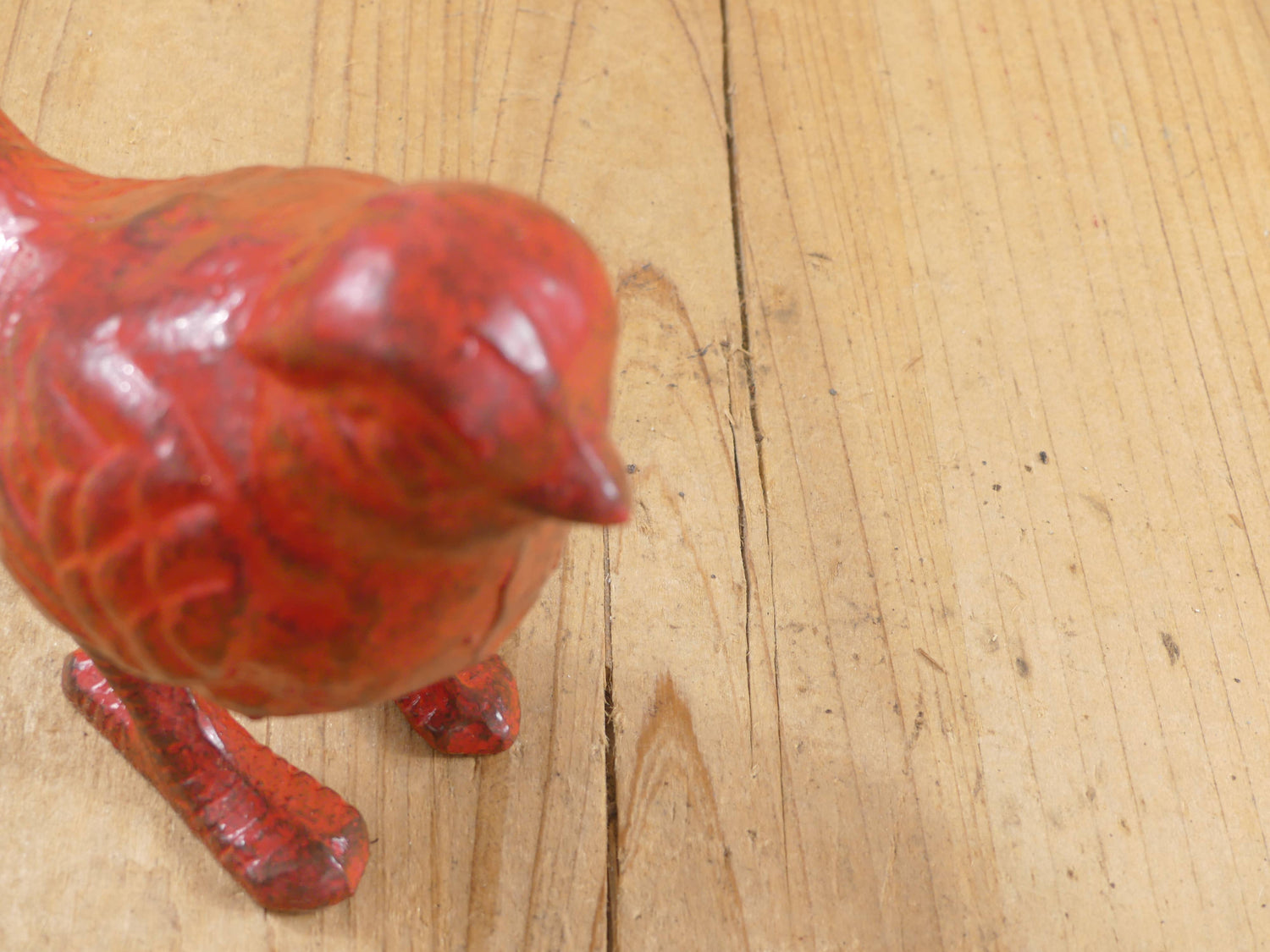 CAST IRON RED BIRD FIGURE / CARDINAL - The Mirrored Past