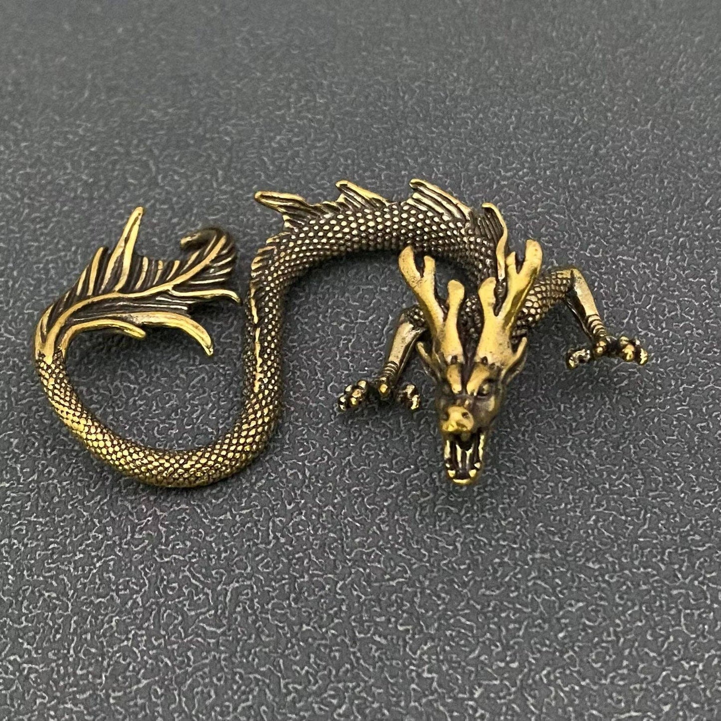 Brass Chinese Dragon Crafts Desktop Ornaments Decoration - The Mirrored Past
