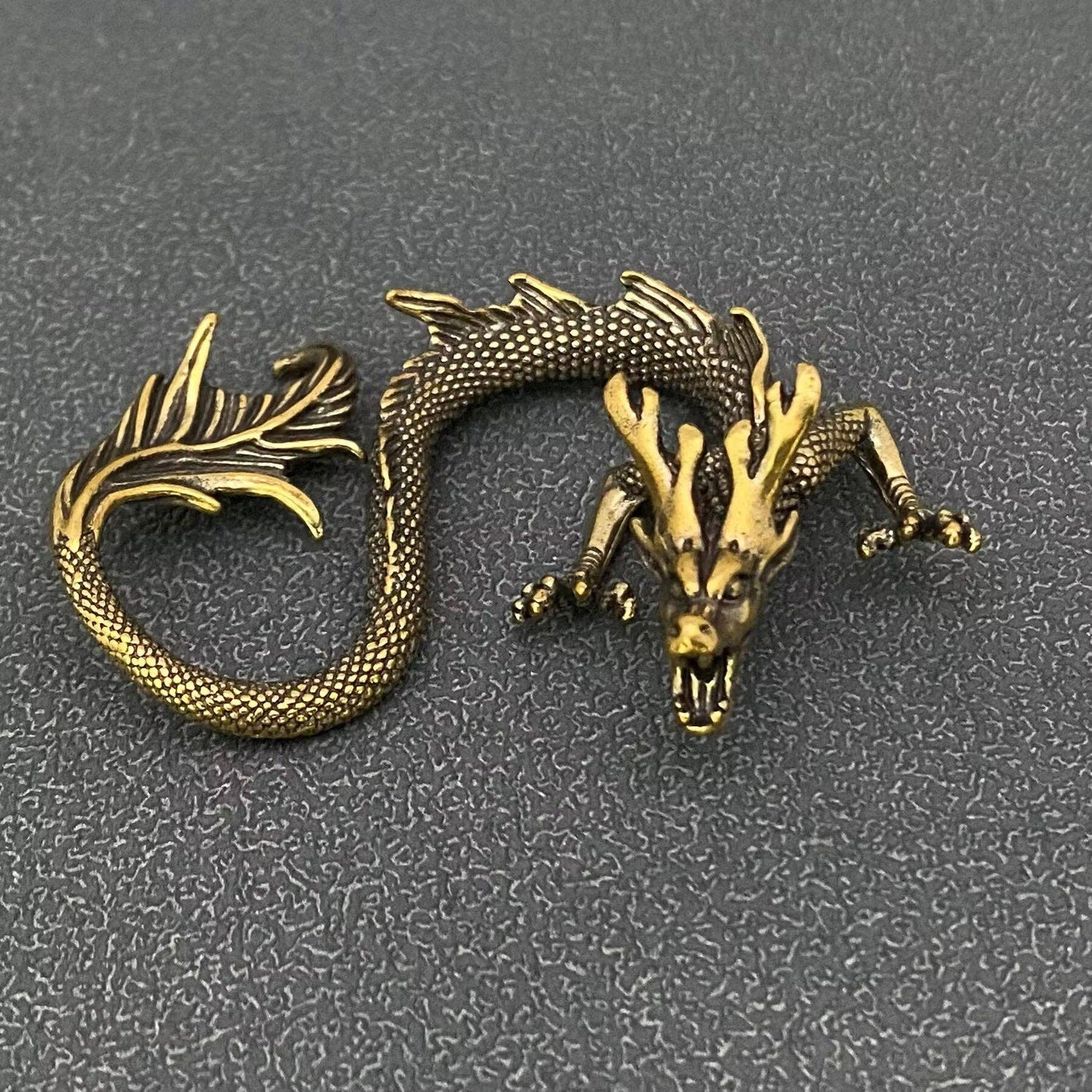 Brass Chinese Dragon Crafts Desktop Ornaments Decoration - The Mirrored Past