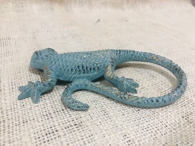 CAST IRON LIZARD PAPER WEIGHT FIGURE - The Mirrored Past