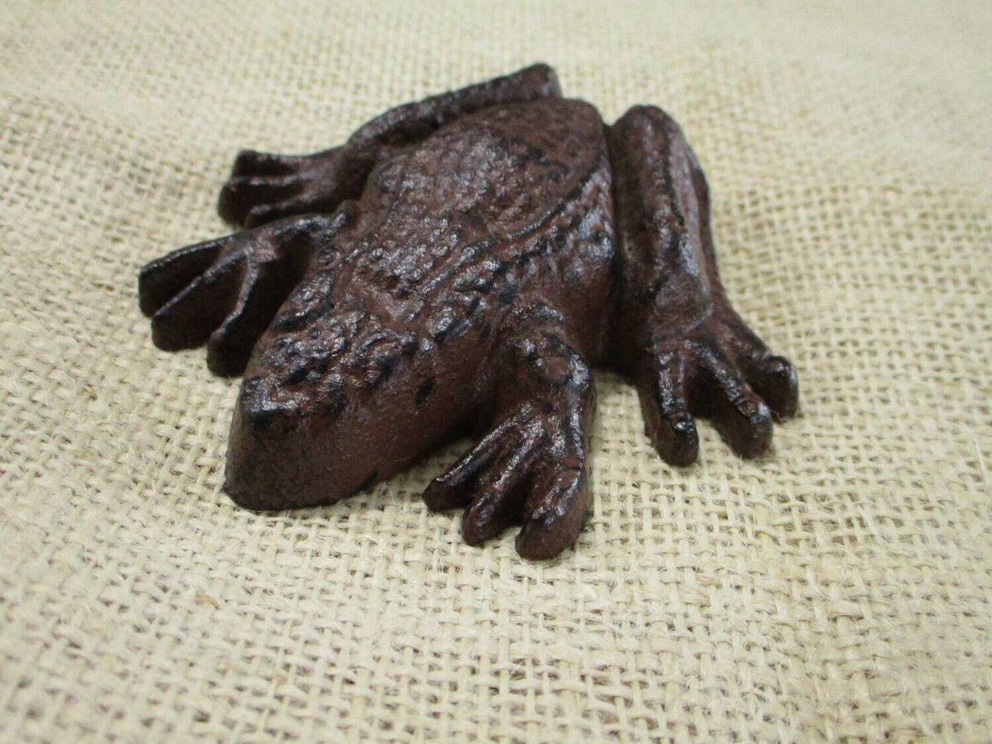 CAST IRON FROG PAPER WEIGHT DECOR GARDEN RUSTIC FARMHOUSE - The Mirrored Past