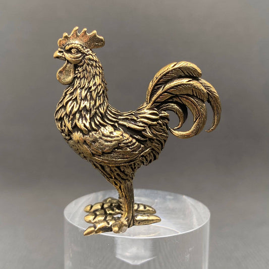Brass Rooster Crafts Decoration Desktop Ornaments - The Mirrored Past