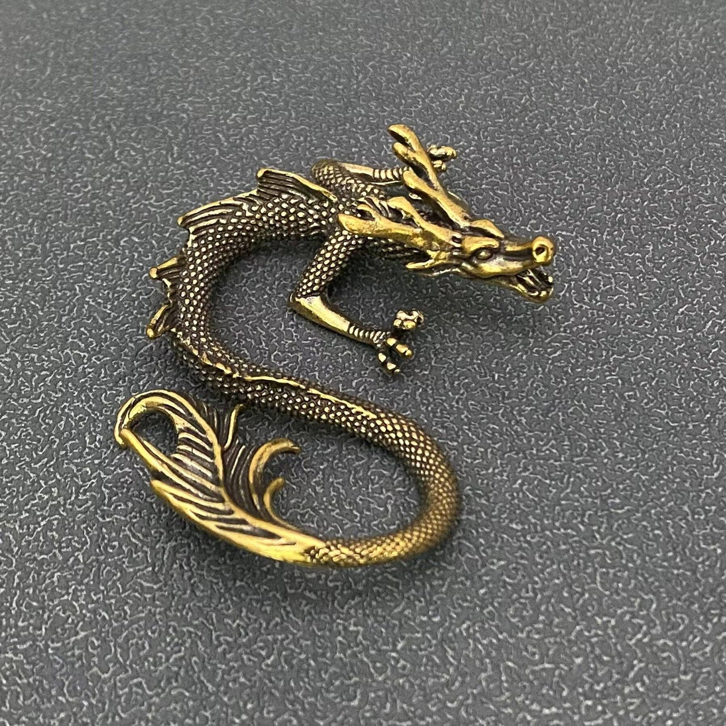 Brass Chinese Dragon Crafts Desktop Ornaments Decoration - The Mirrored Past
