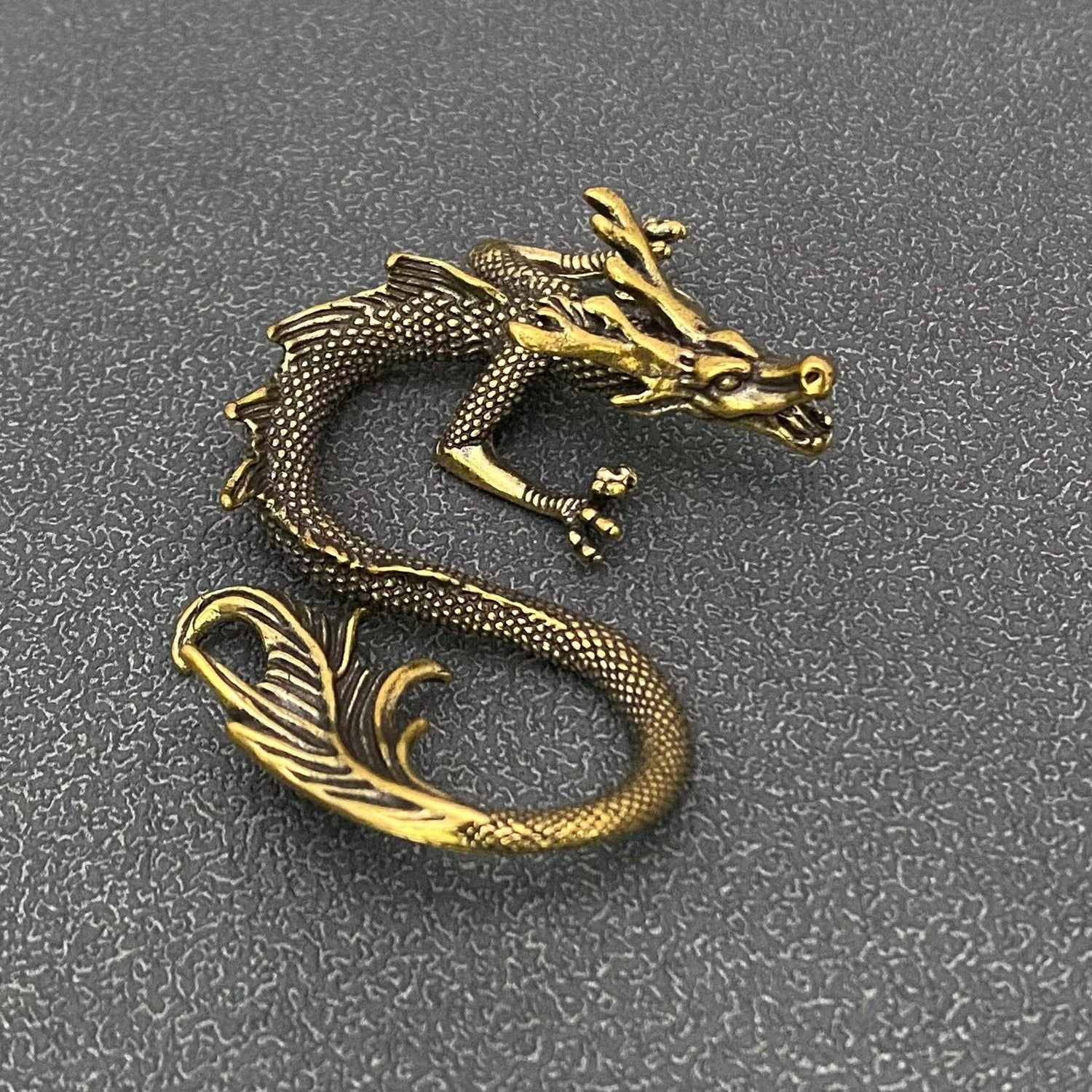 Brass Chinese Dragon Crafts Desktop Ornaments Decoration - The Mirrored Past