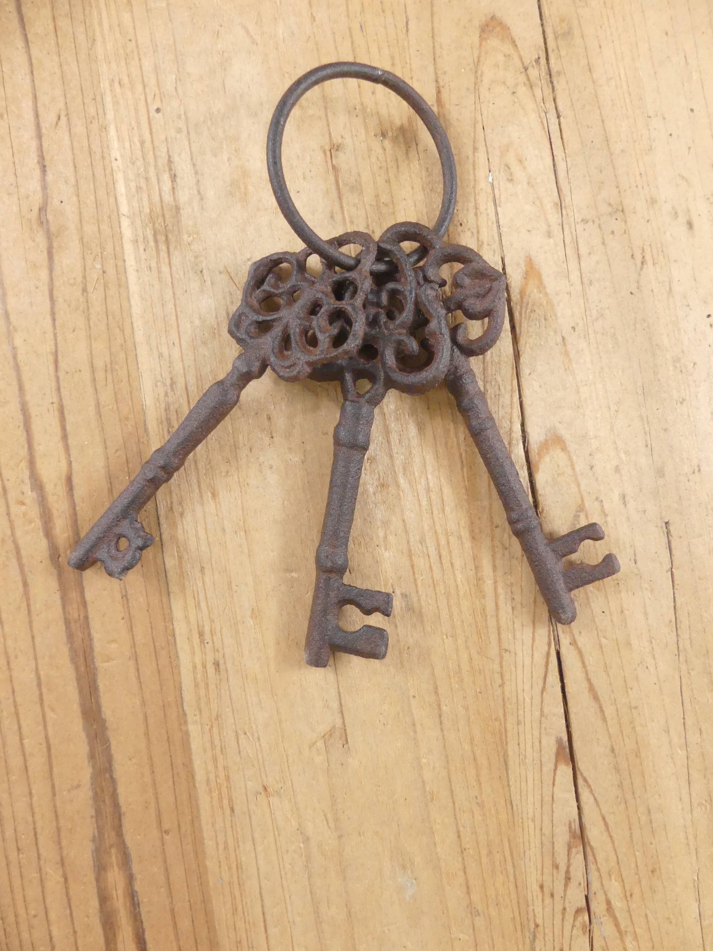 3 RUSTIC CAST IRON SKELETON JAIL KEYS - The Mirrored Past