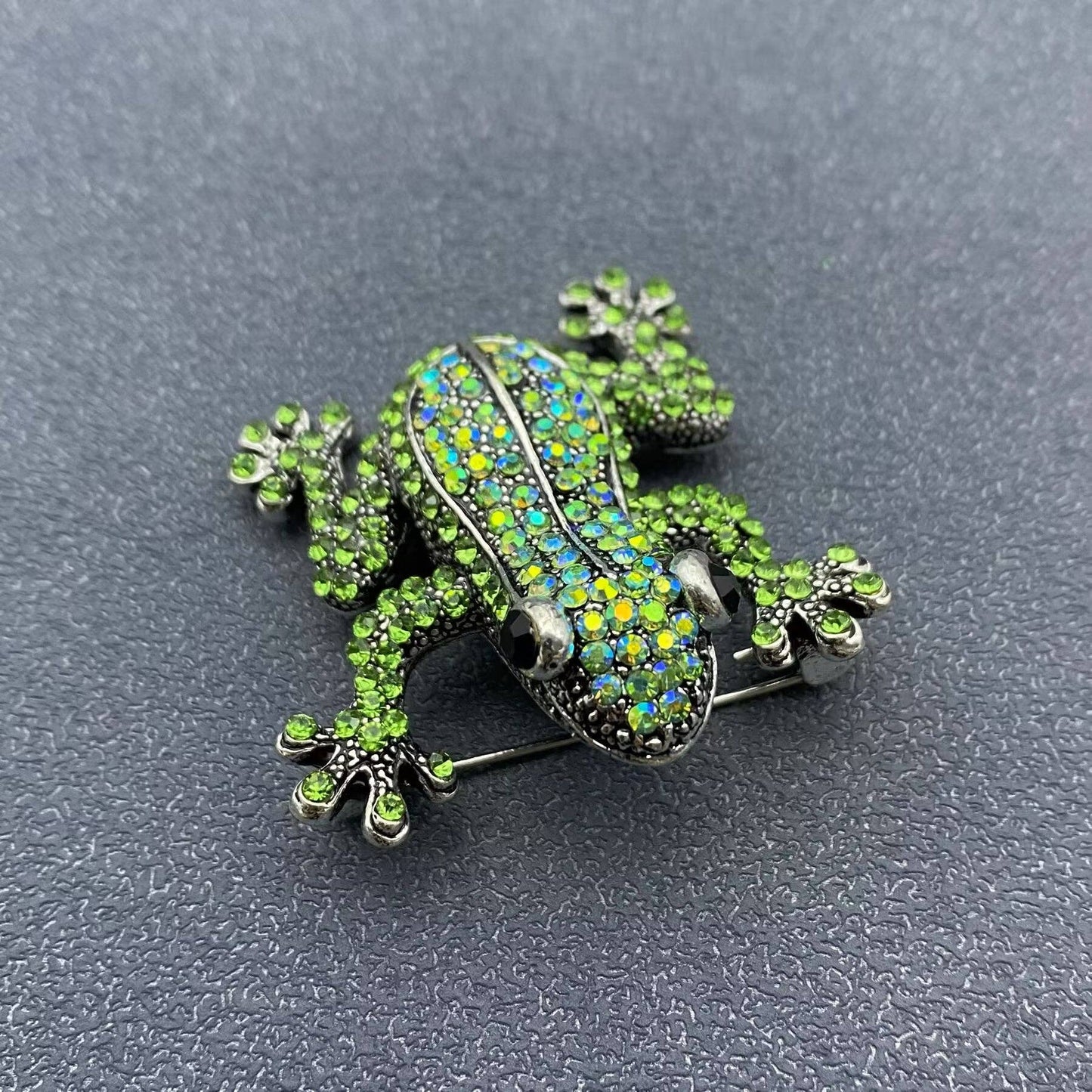 Rhinestone Frog Brooch - The Mirrored Past