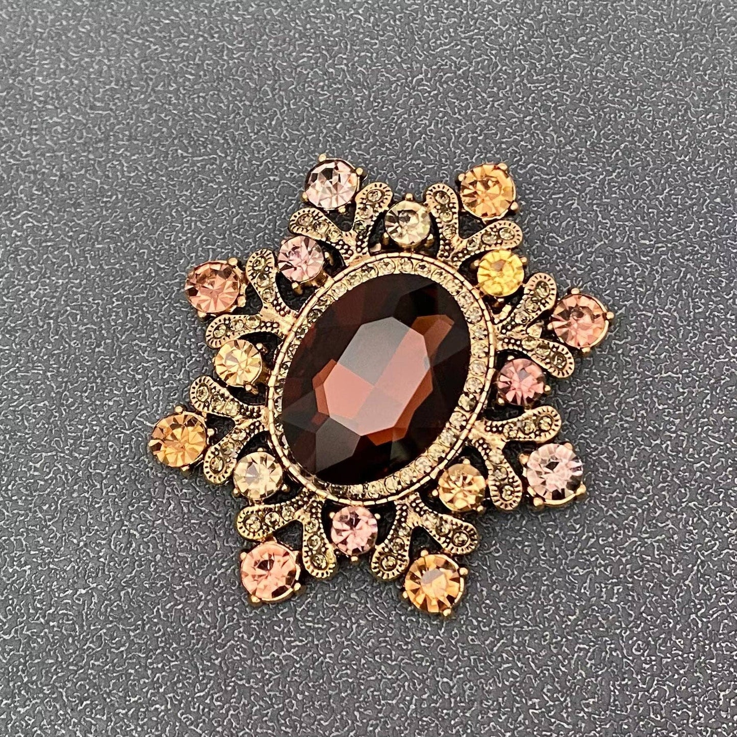 Vintage Sparkling Glass & Rhinestone Snowflake Brooch - The Mirrored Past