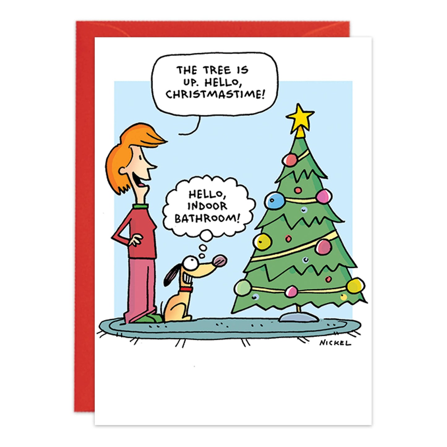 Hello Indoor Bathroom Christmas Card - 9392 - The Mirrored Past