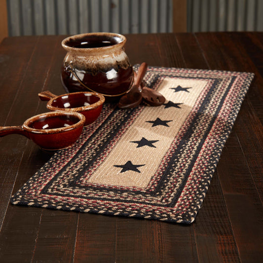 Colonial Star Jute Rectangle Runner 13x36 - The Mirrored Past