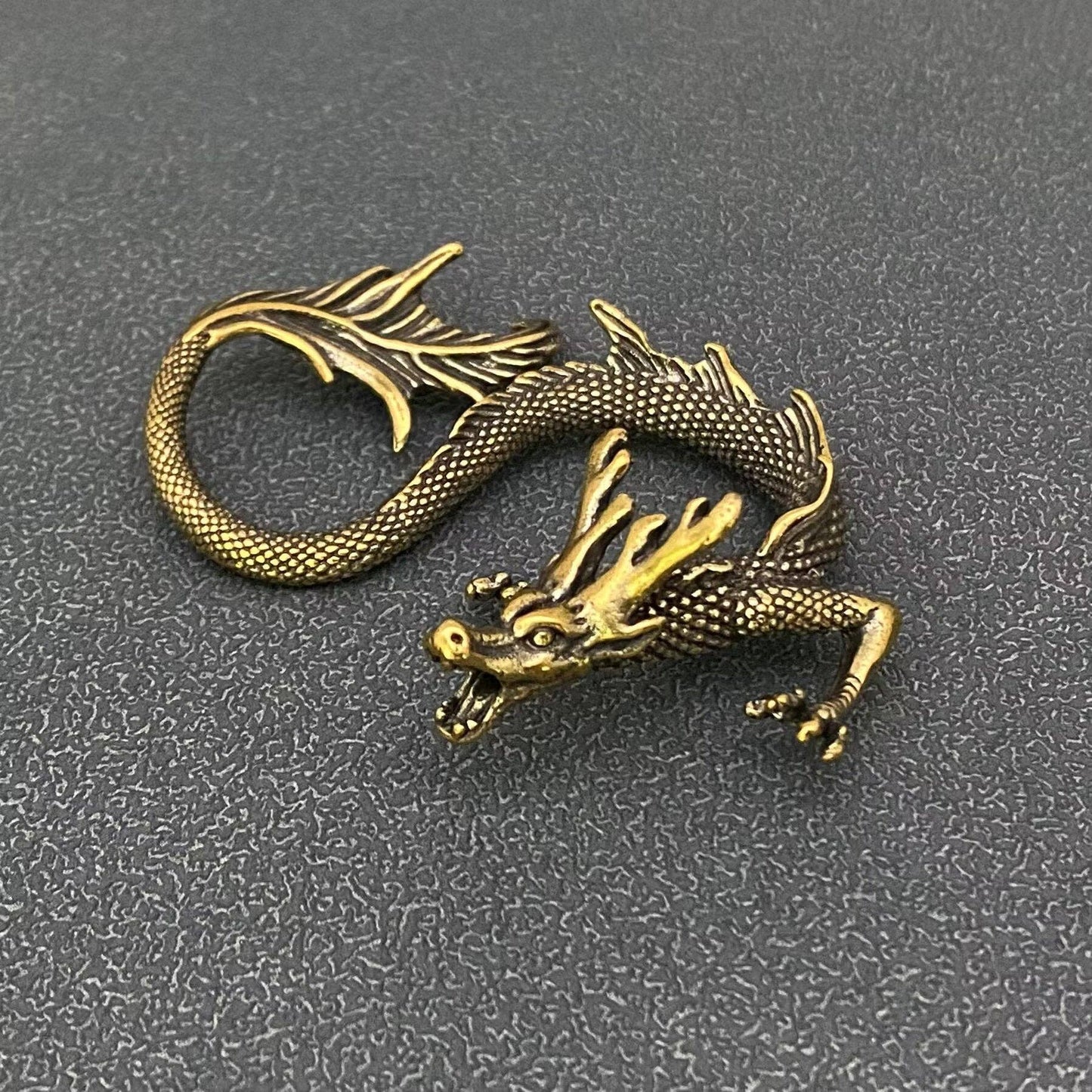 Brass Chinese Dragon Crafts Desktop Ornaments Decoration - The Mirrored Past