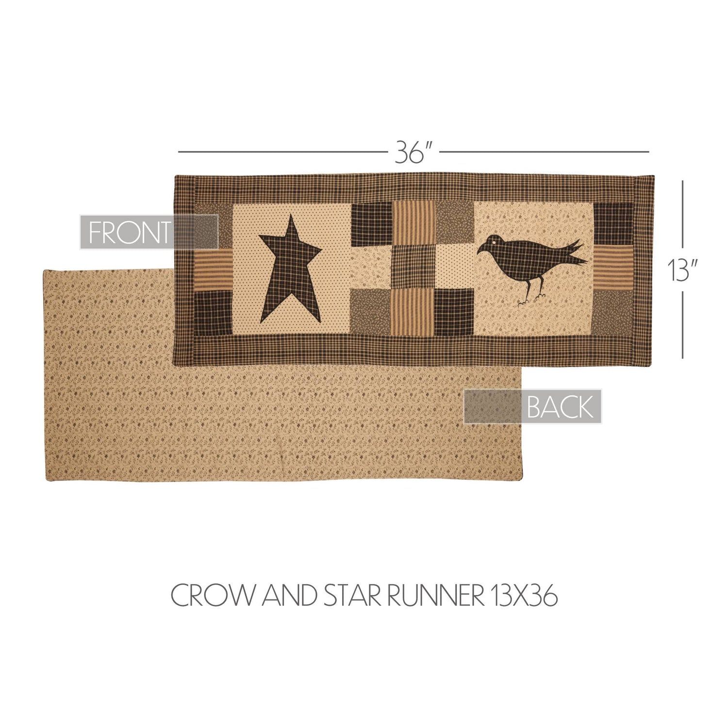 Kettle Grove Runner Crow and Star 13x36 - The Mirrored Past