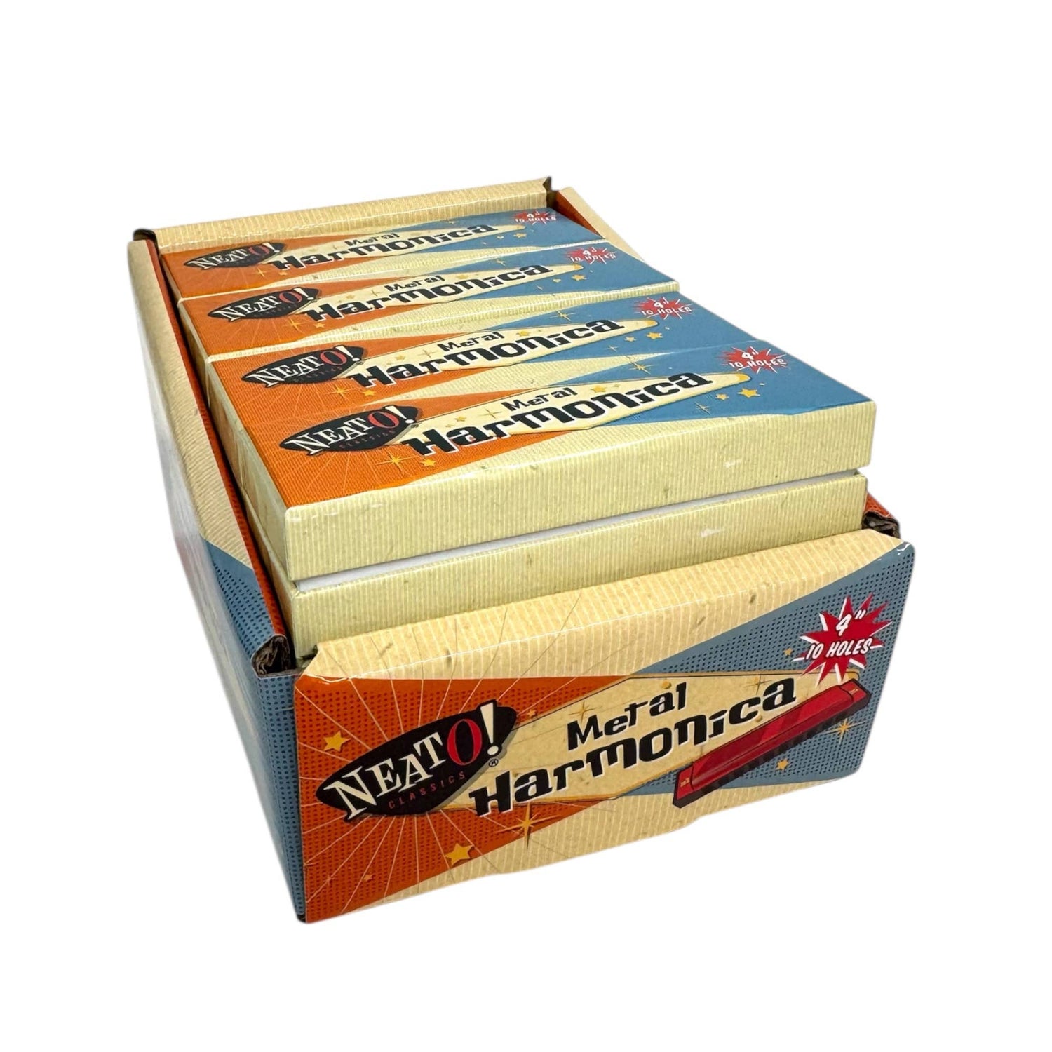 Neato! 4" Metal Harmonica - Retro Classic, vintage toys - The Mirrored Past