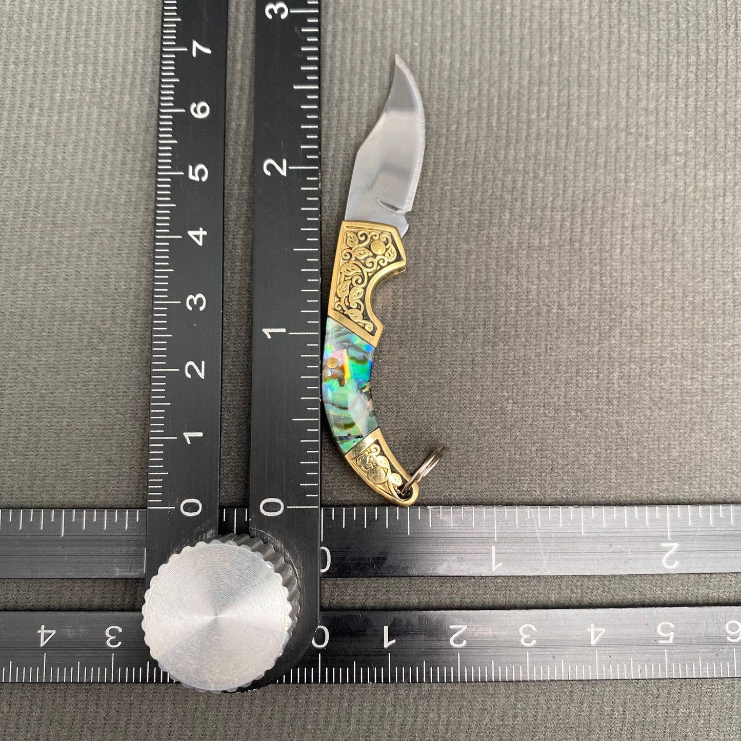 Shell Inlaid Portable Foldable Knife: Golden - The Mirrored Past