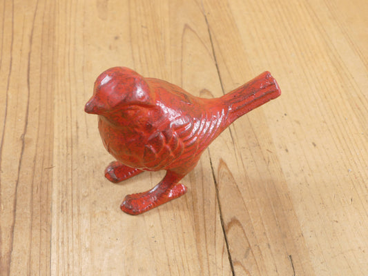 CAST IRON RED BIRD FIGURE / CARDINAL - The Mirrored Past
