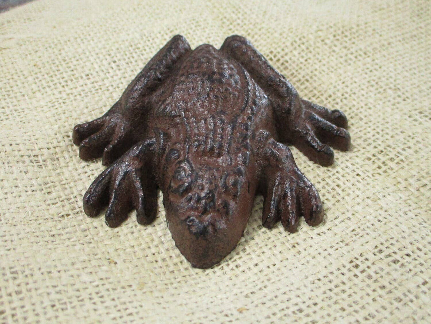 CAST IRON FROG PAPER WEIGHT DECOR GARDEN RUSTIC FARMHOUSE - The Mirrored Past