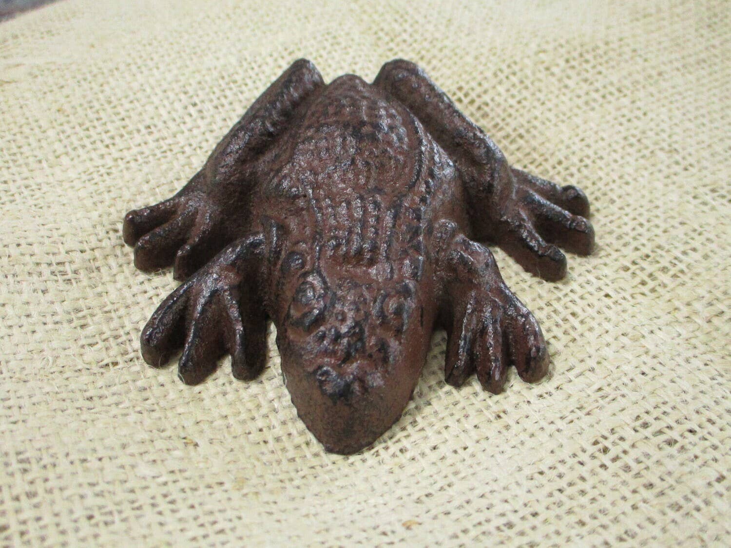 CAST IRON FROG PAPER WEIGHT DECOR GARDEN RUSTIC FARMHOUSE - The Mirrored Past