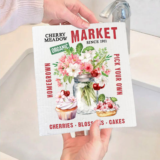 Cherry Meadow Market Country Swedish Dish Cloth