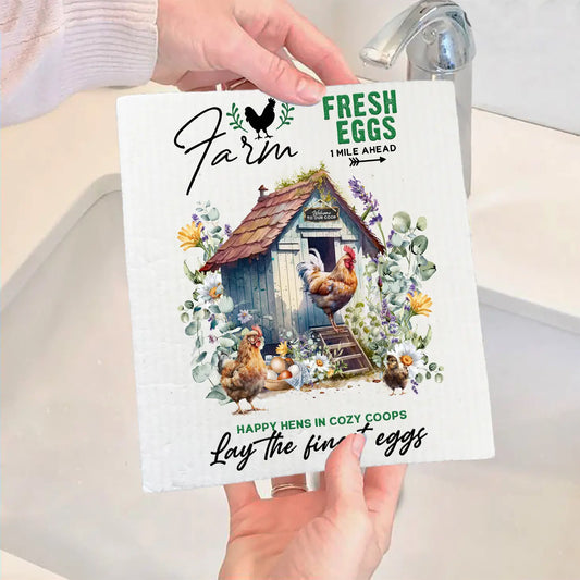 SWEDISH DISH CLOTHS | Country Farm Chicken Coop - The Mirrored Past