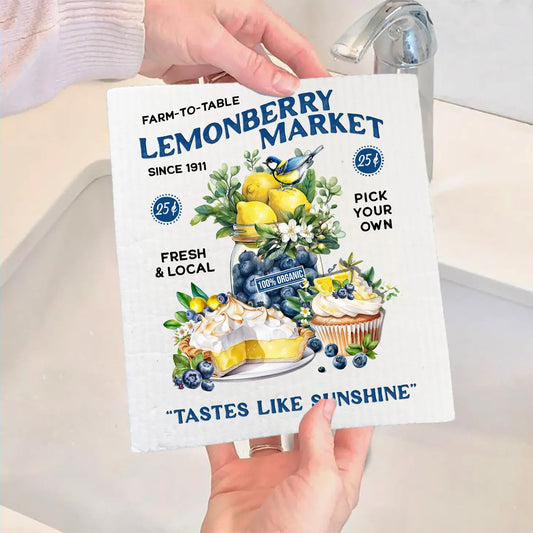 Lemon Berry Market Farm To Table Swedish Dish Cloth - The Mirrored Past