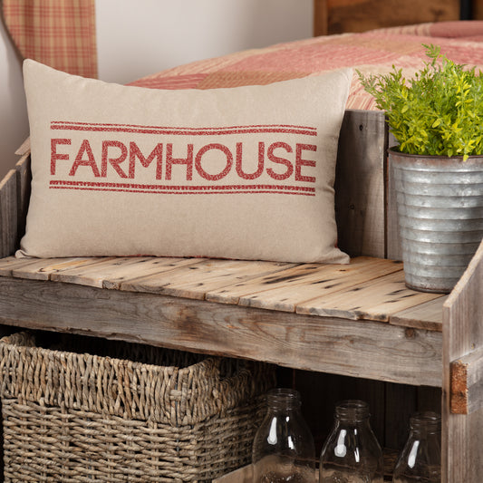 Sawyer Mill Red Farmhouse Pillow 14x22 - The Mirrored Past
