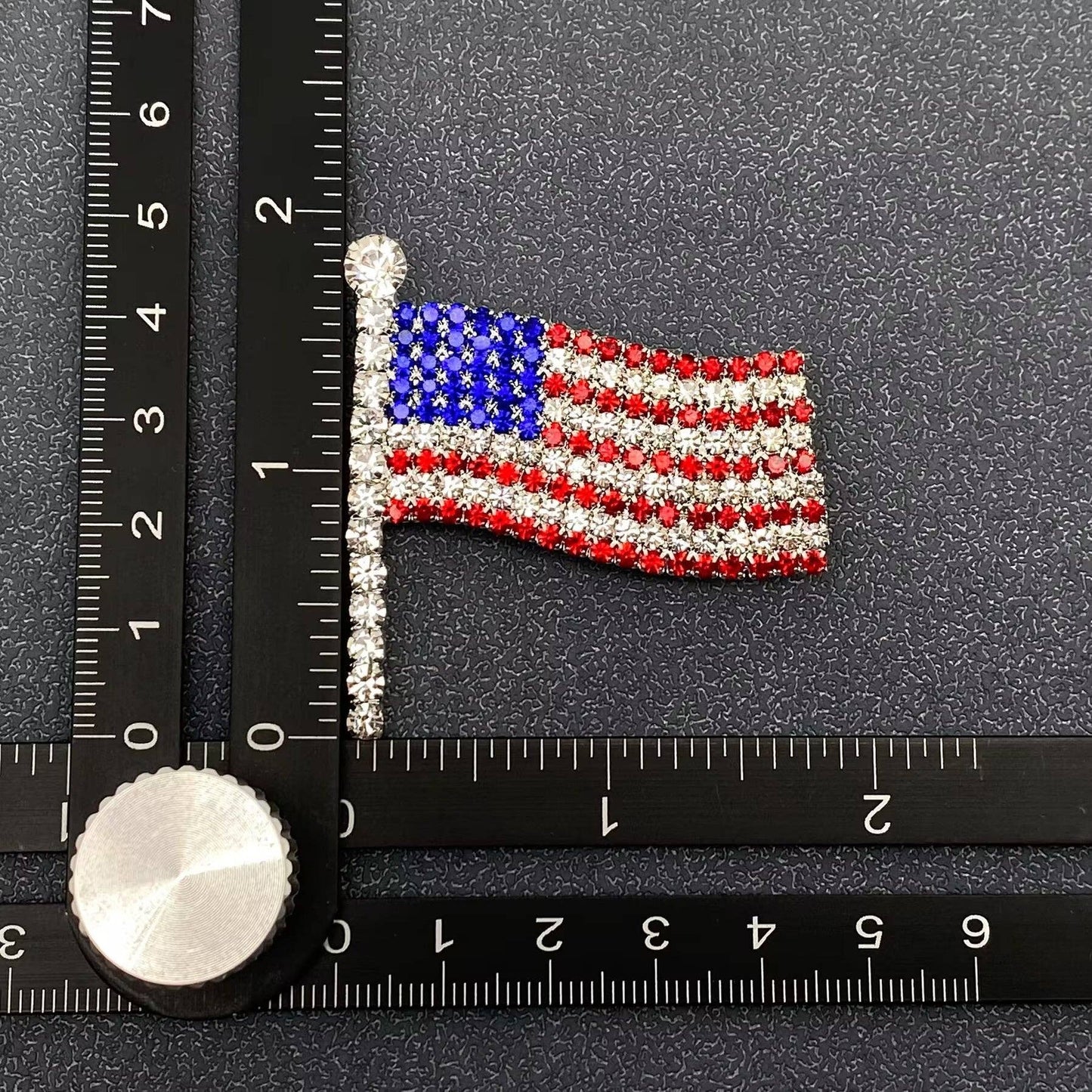 Sparkling Rhinestone American Flag Brooch - A - The Mirrored Past