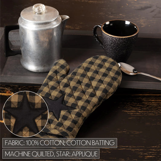 Black star oven mitt