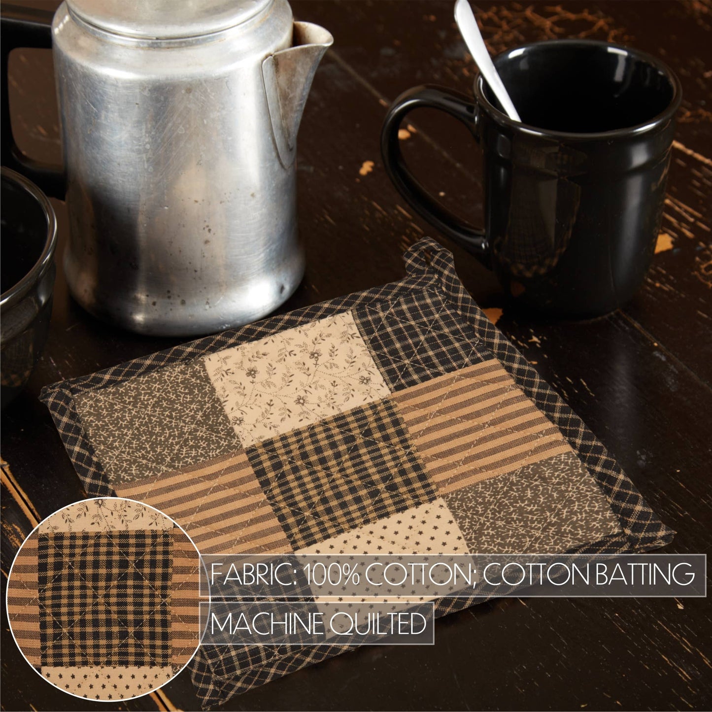 Kettle Grove Pot Holder Patchwork Blocks 8x8 - The Mirrored Past