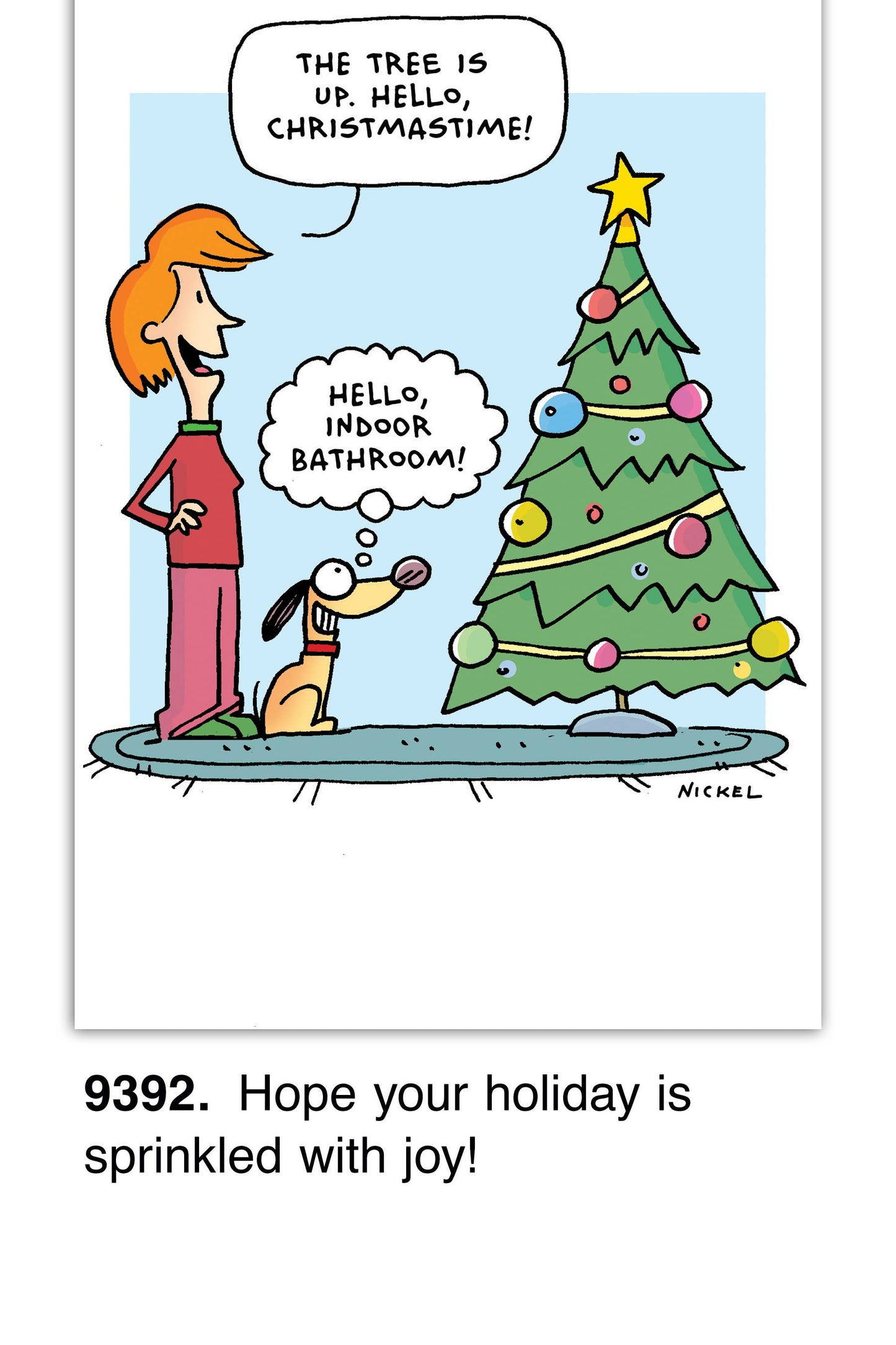 Hello Indoor Bathroom Christmas Card - 9392 - The Mirrored Past