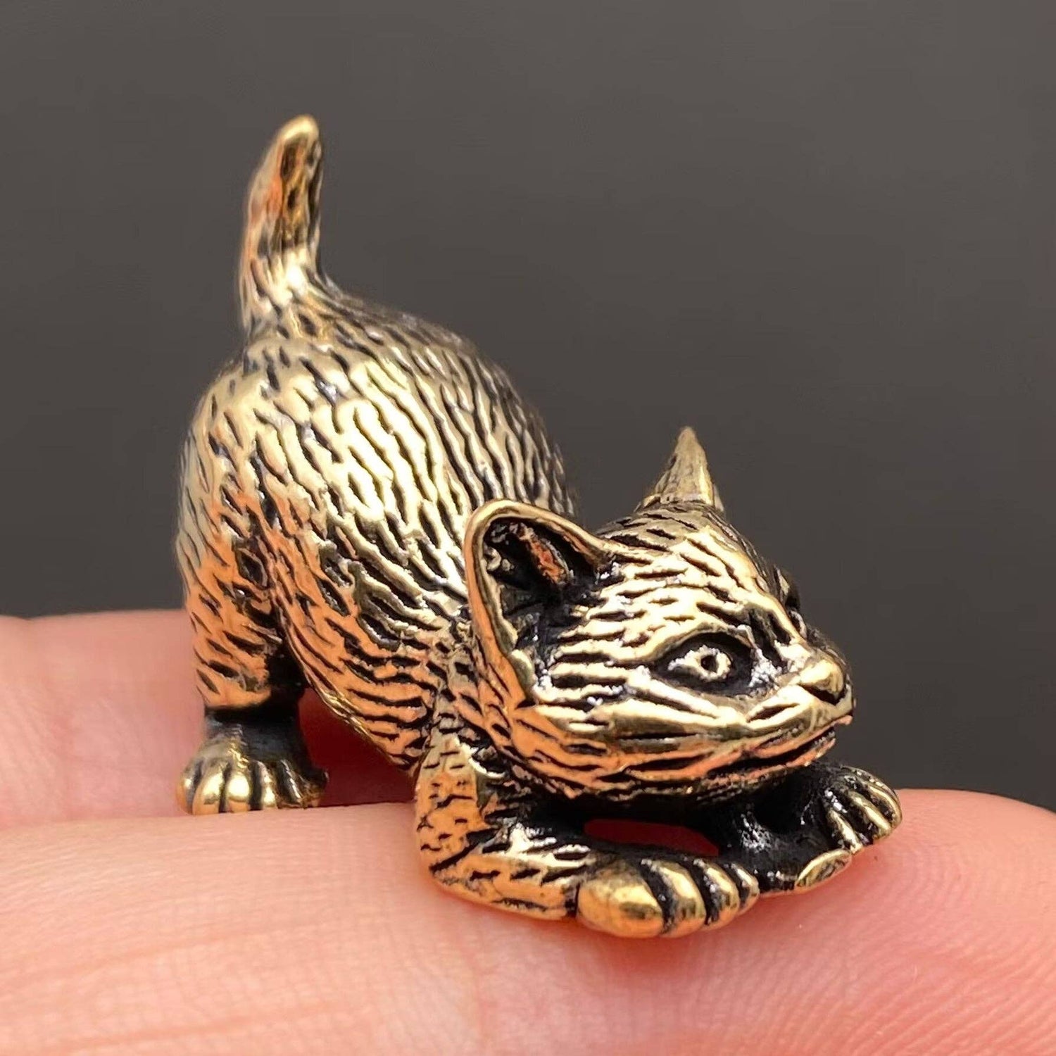 Brass Lying Kitten Crafts Decoration Desktop Ornaments - The Mirrored Past