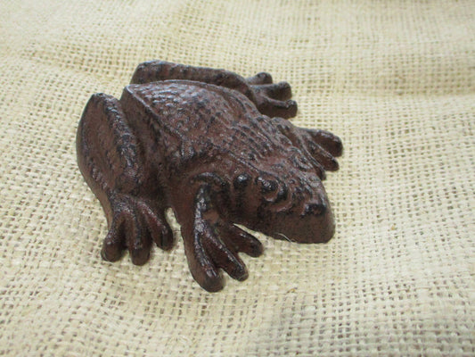 CAST IRON FROG PAPER WEIGHT DECOR GARDEN RUSTIC FARMHOUSE - The Mirrored Past
