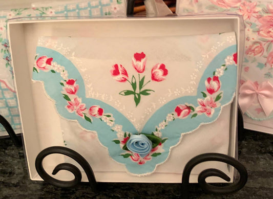 Hankie Envelope Sachet: Tulip Border - The Mirrored Past