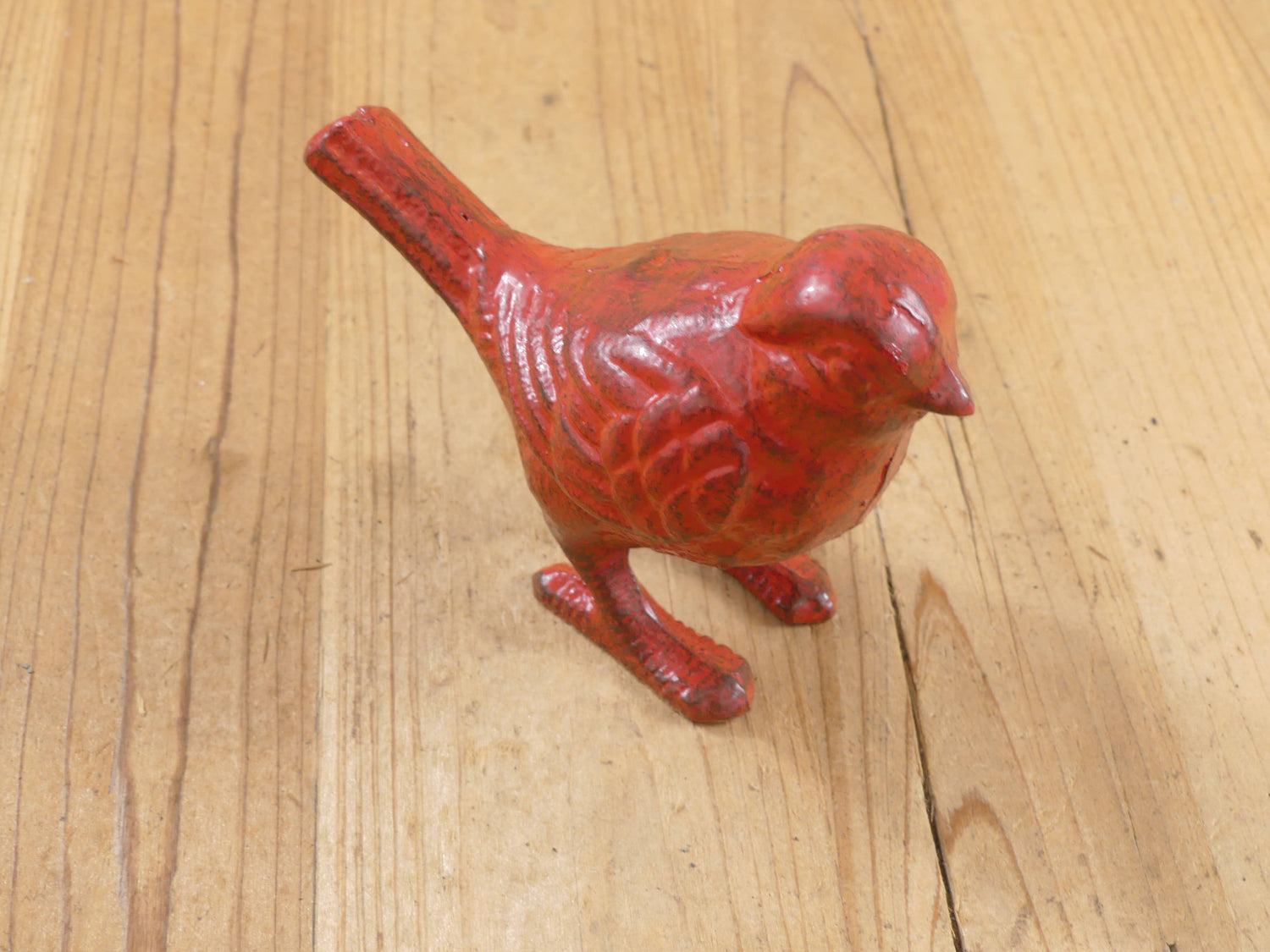 CAST IRON RED BIRD FIGURE / CARDINAL - The Mirrored Past
