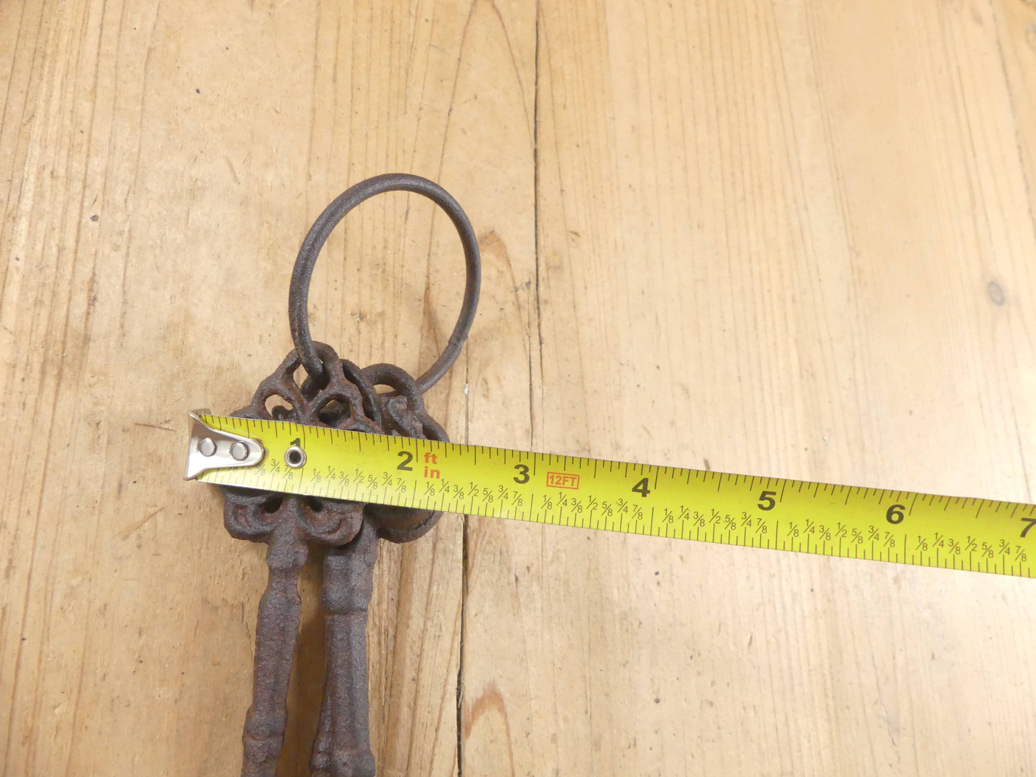3 RUSTIC CAST IRON SKELETON JAIL KEYS - The Mirrored Past