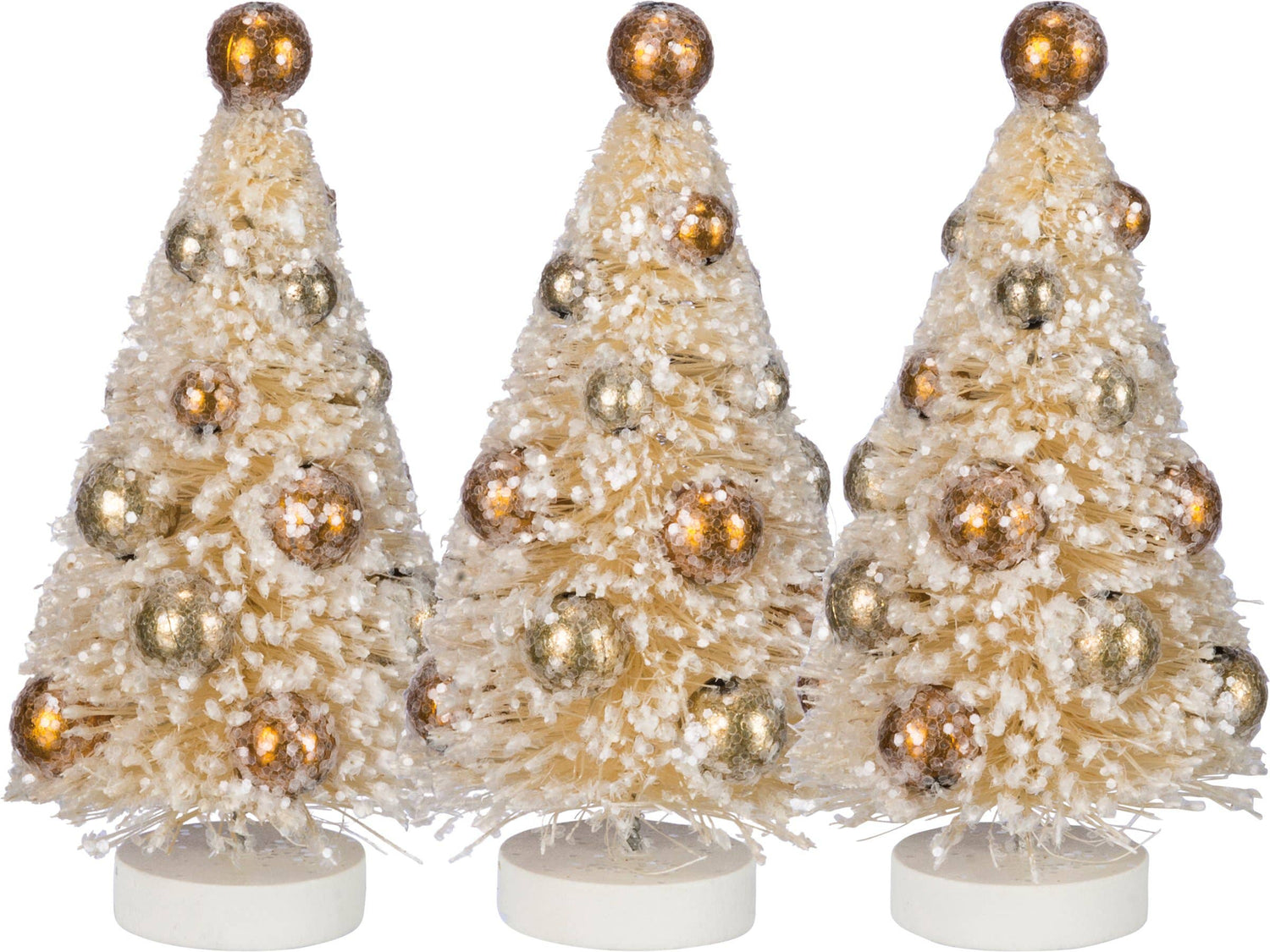 Cream Bottle Brush Tree Set - The Mirrored Past