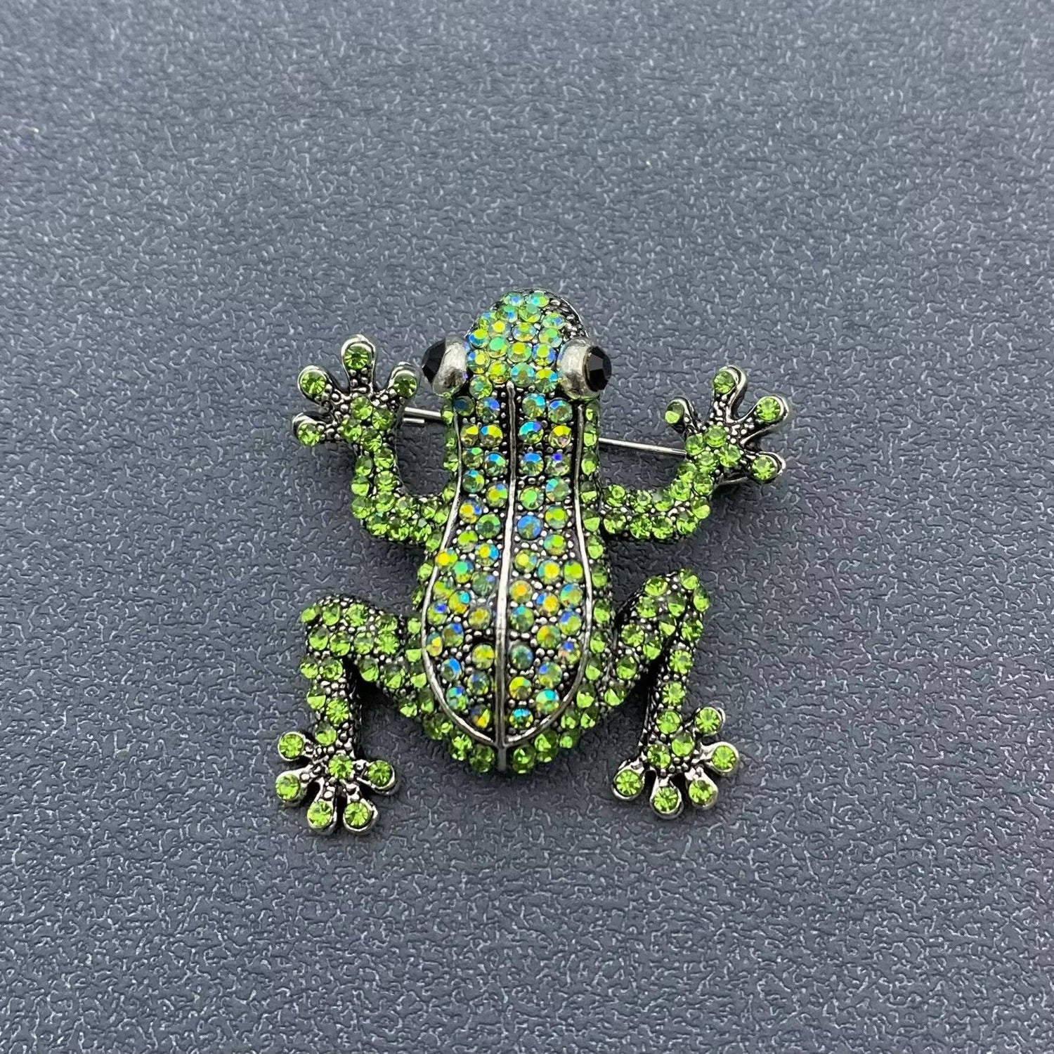 Rhinestone Frog Brooch - The Mirrored Past