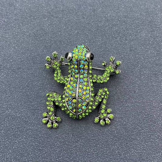 Rhinestone Frog Brooch - The Mirrored Past